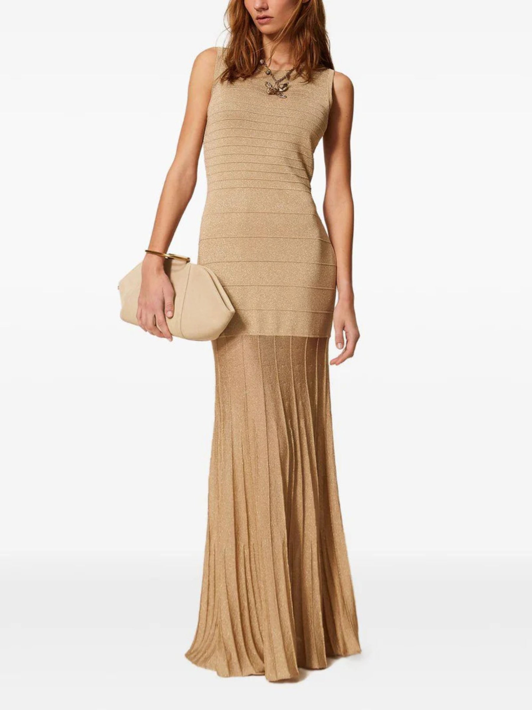 Flared Maxi Dress with Fitted Bodice