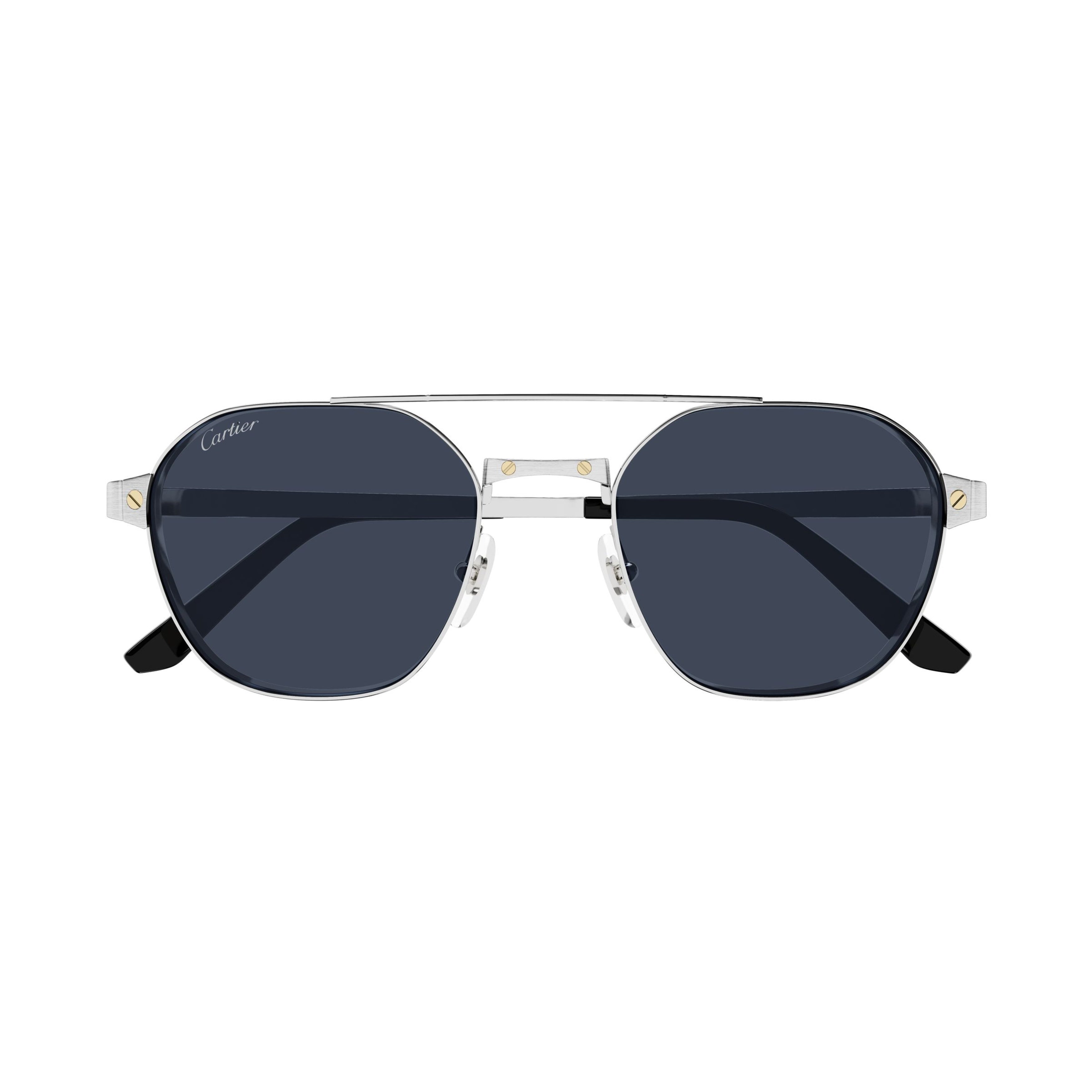 Silver Metal Frame Sunglasses With Double Bridge