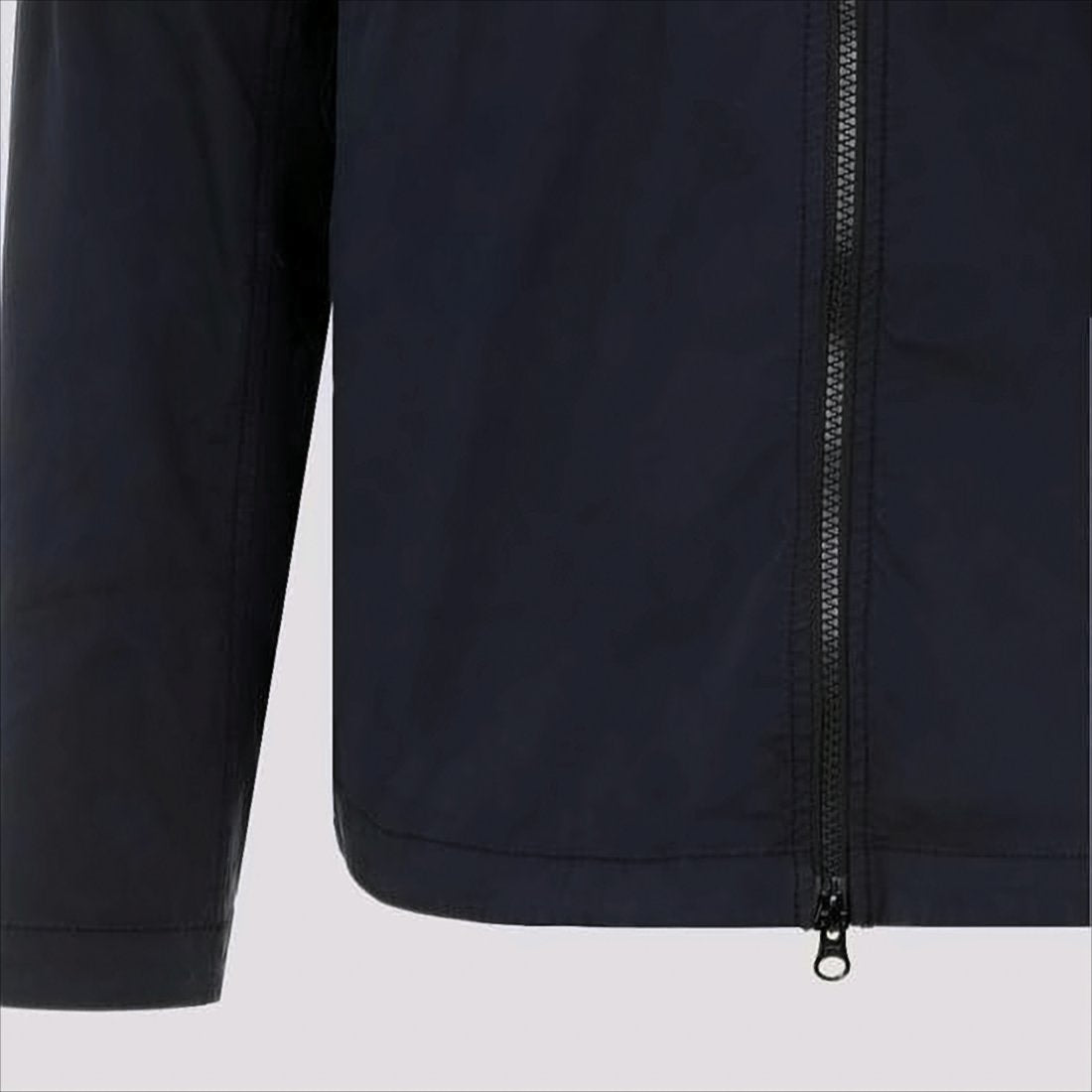 Structured Blue Jacket With Front Zipper Closure