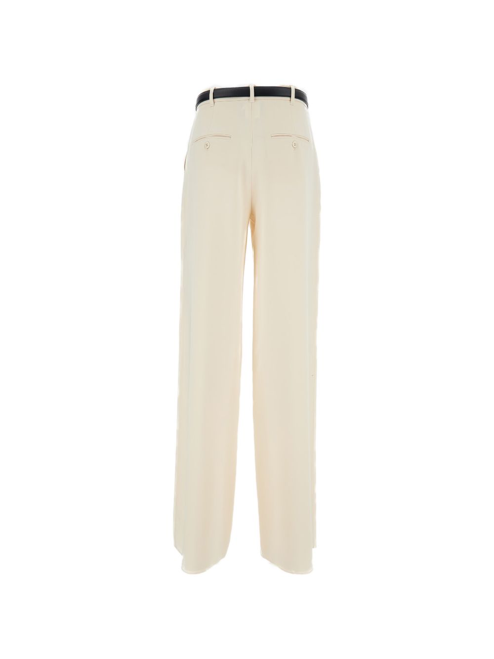 Wide-Leg Trousers with Detachable Faux Leather Belt