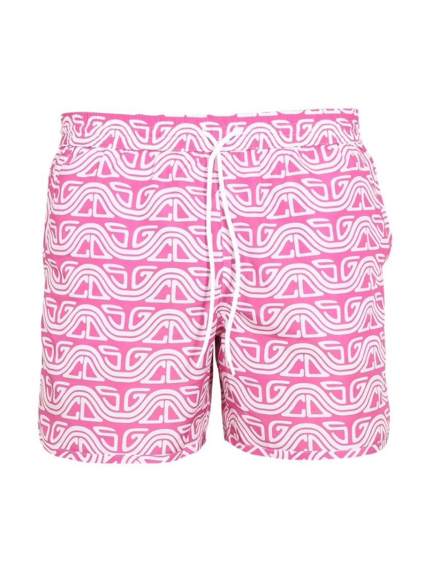 Waved Print Swim Shorts