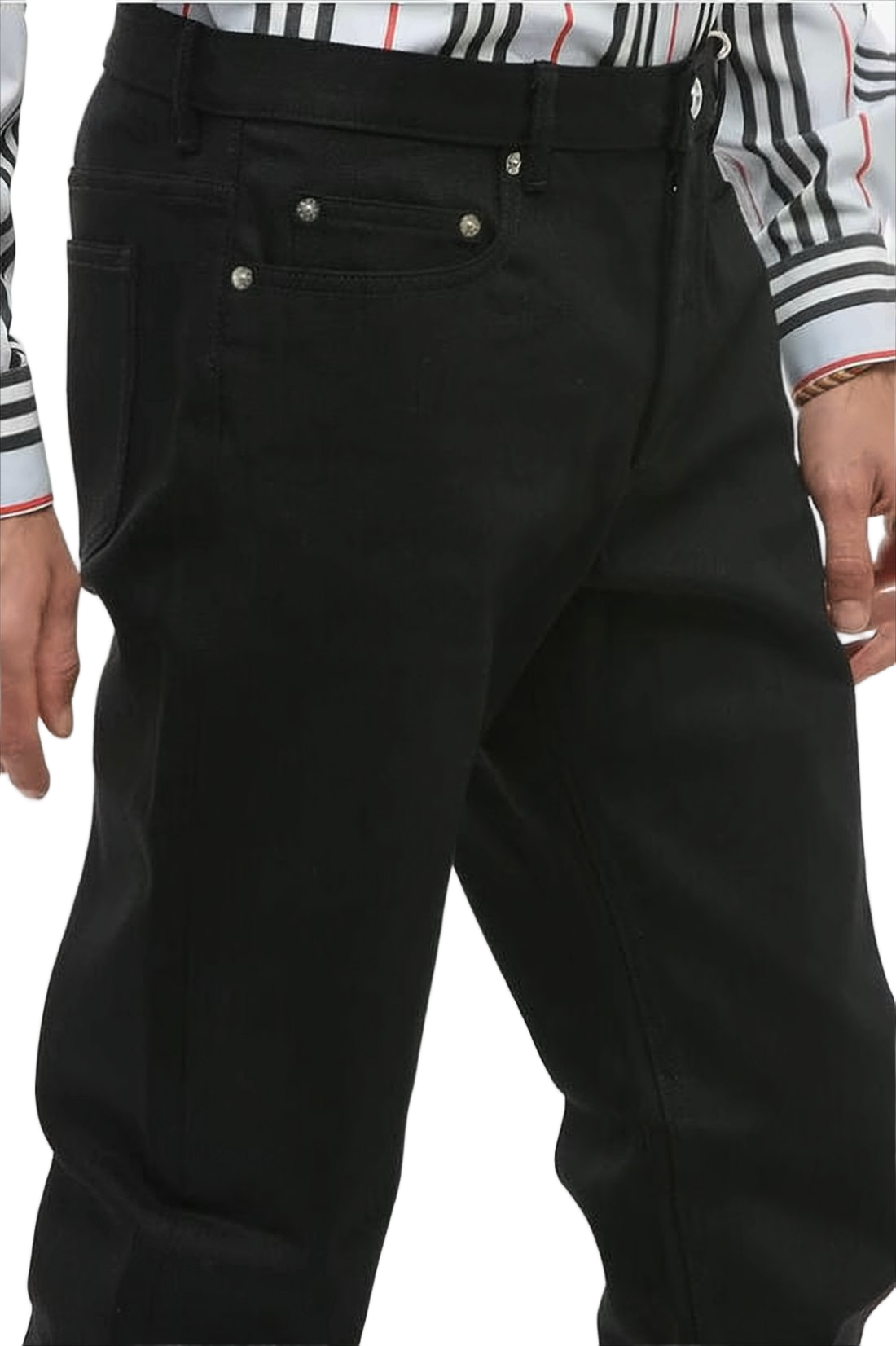 Classic Straight-Leg Black Denim Pants