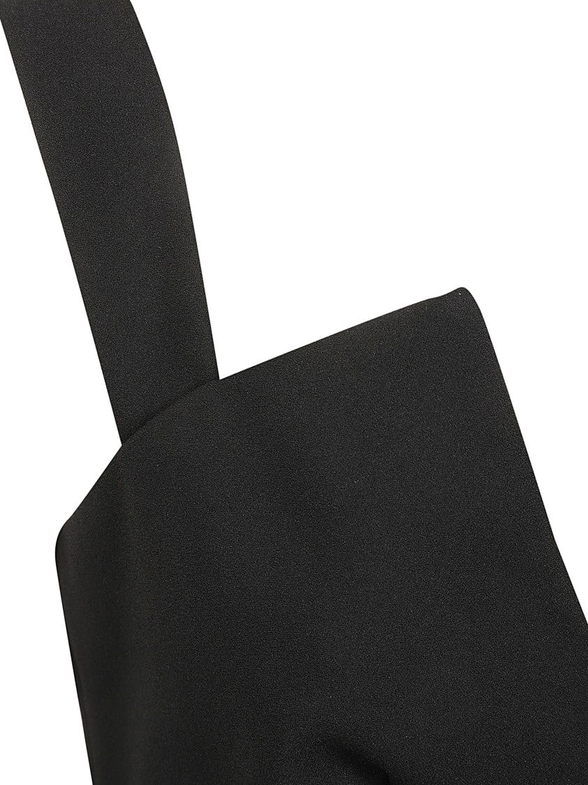Fitted Black Dress With Deep V-Neckline