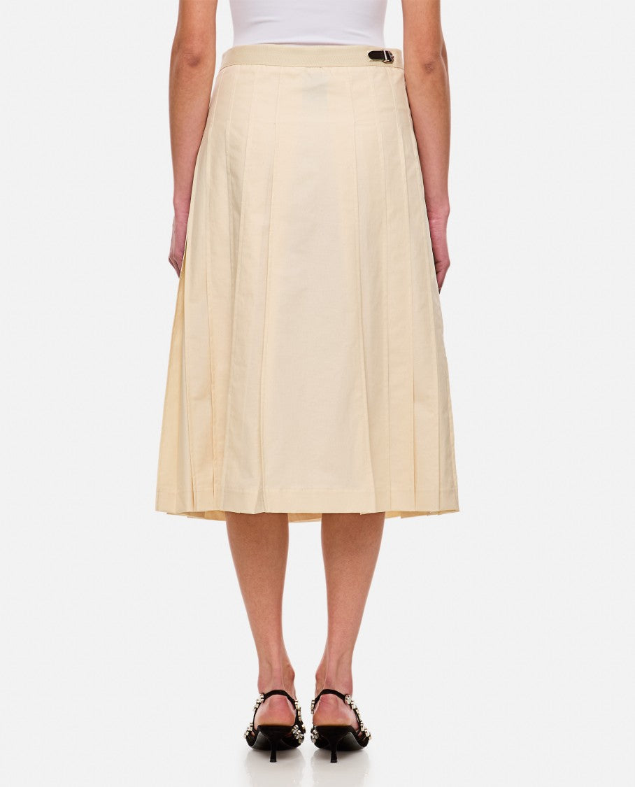 Pleated Midi Kilt Skirt