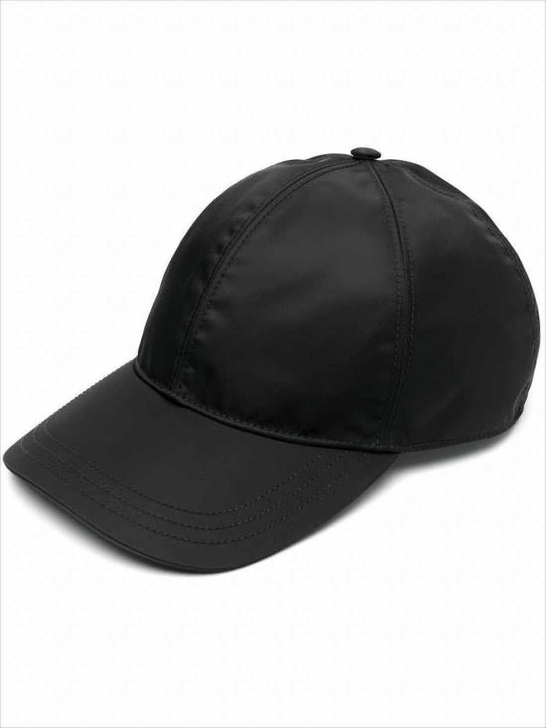 Structured Black Polyamide Cap with Subtle Logo Patch