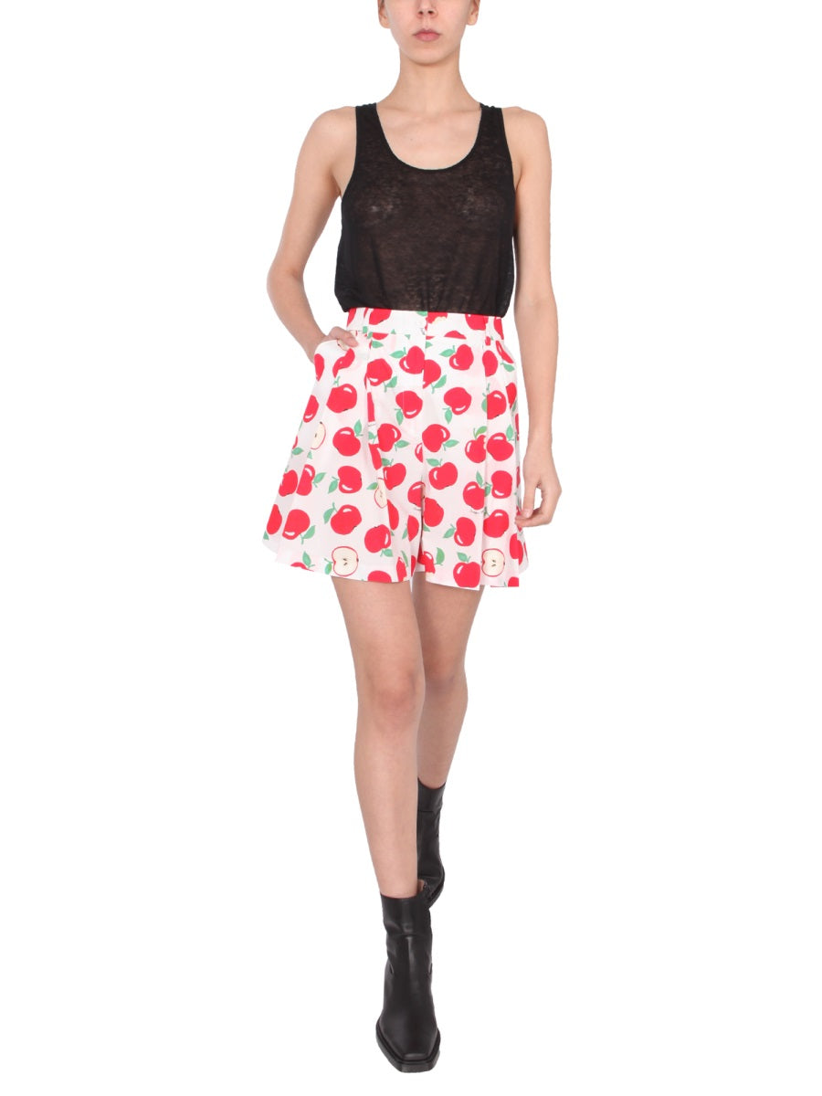 High-Waisted Cotton Poplin Shorts