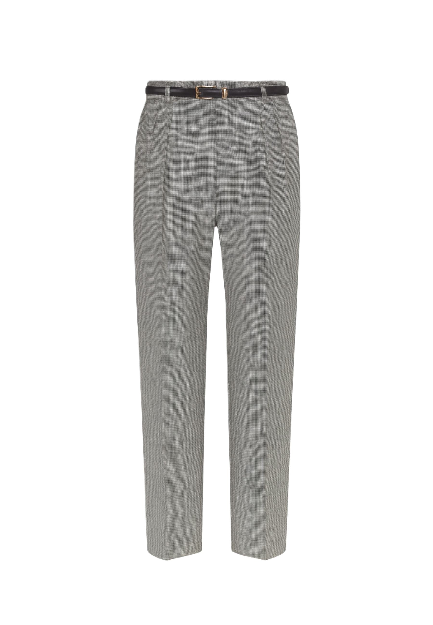 Light Grey Straight-Leg Tailored Pants