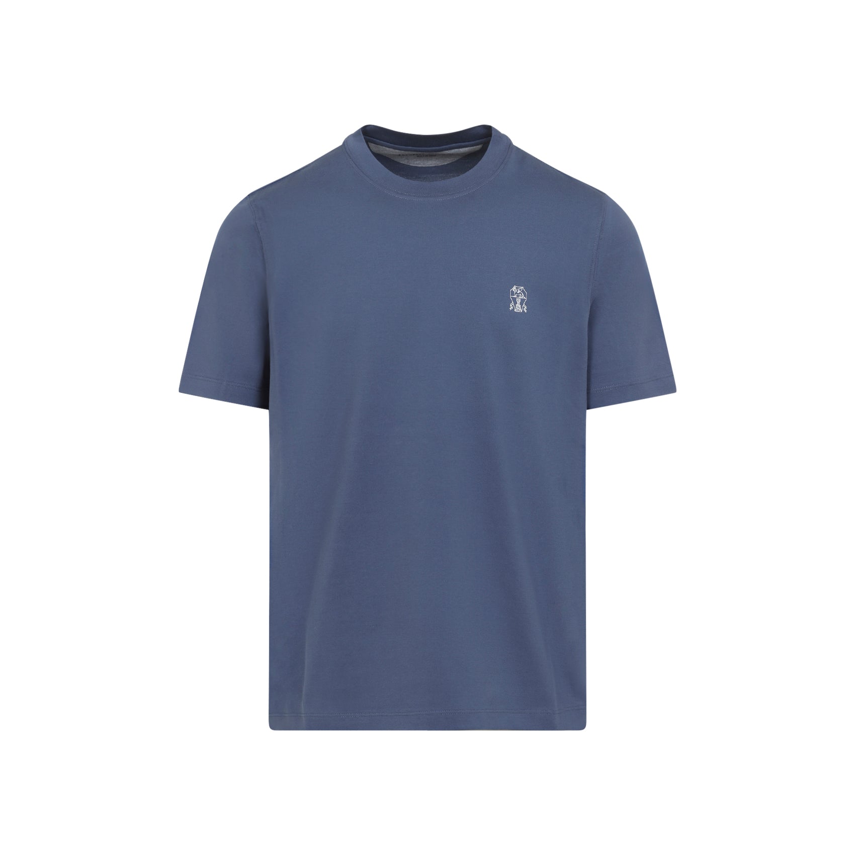 Pure Denim Cotton T-Shirt With Contrasting Logo Detail