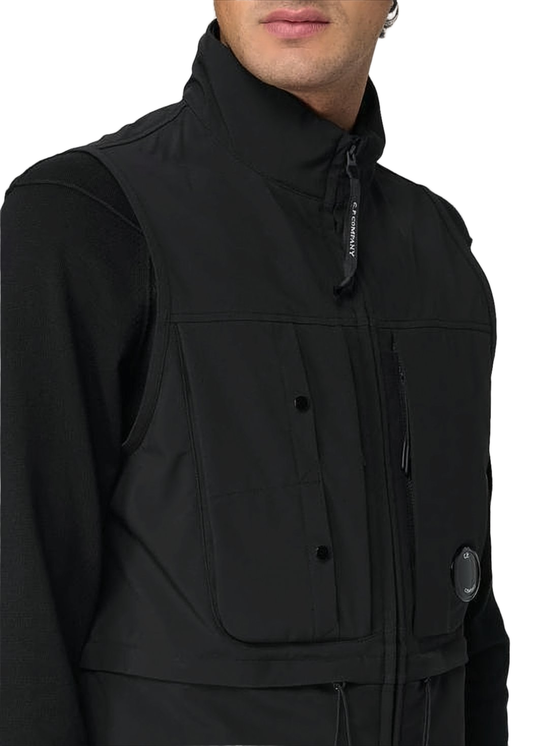 Modern Black Jacket with High Collar