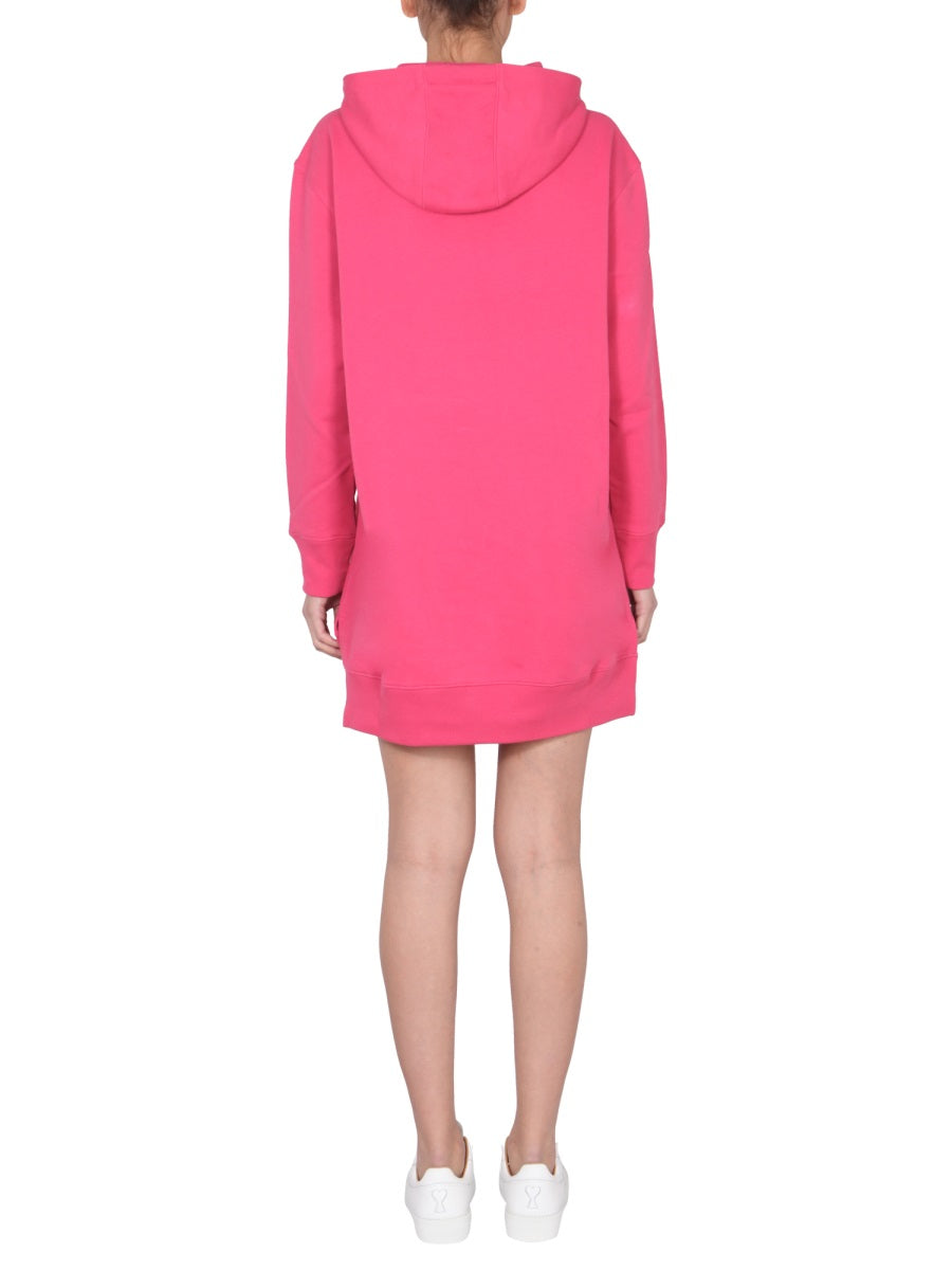 Dress With Multicolor Flocked Logo