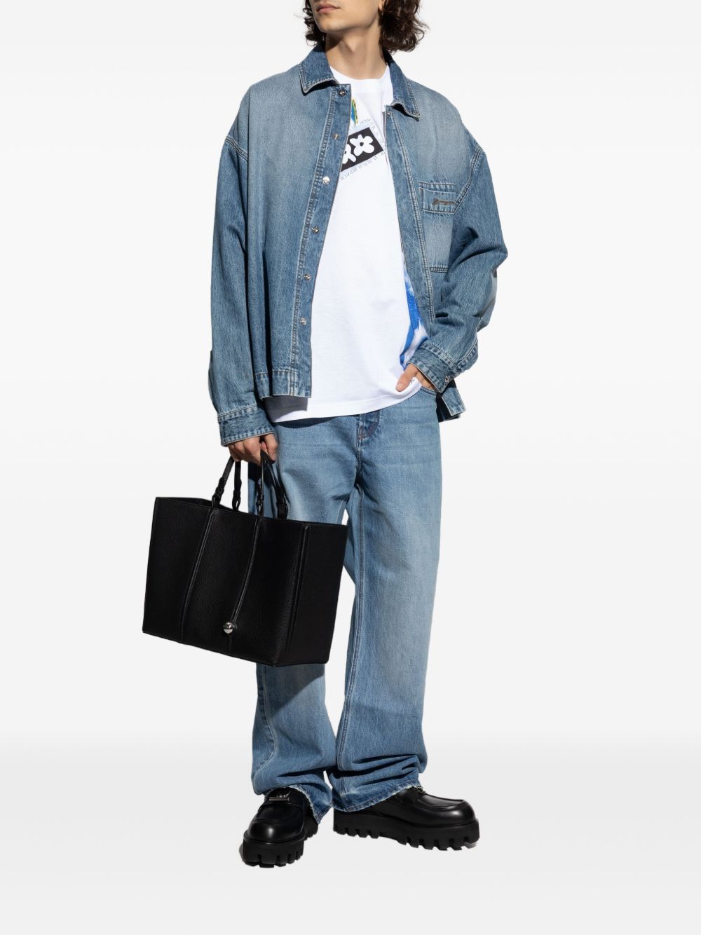 Blue Straight-Leg Five-Pocket Jeans