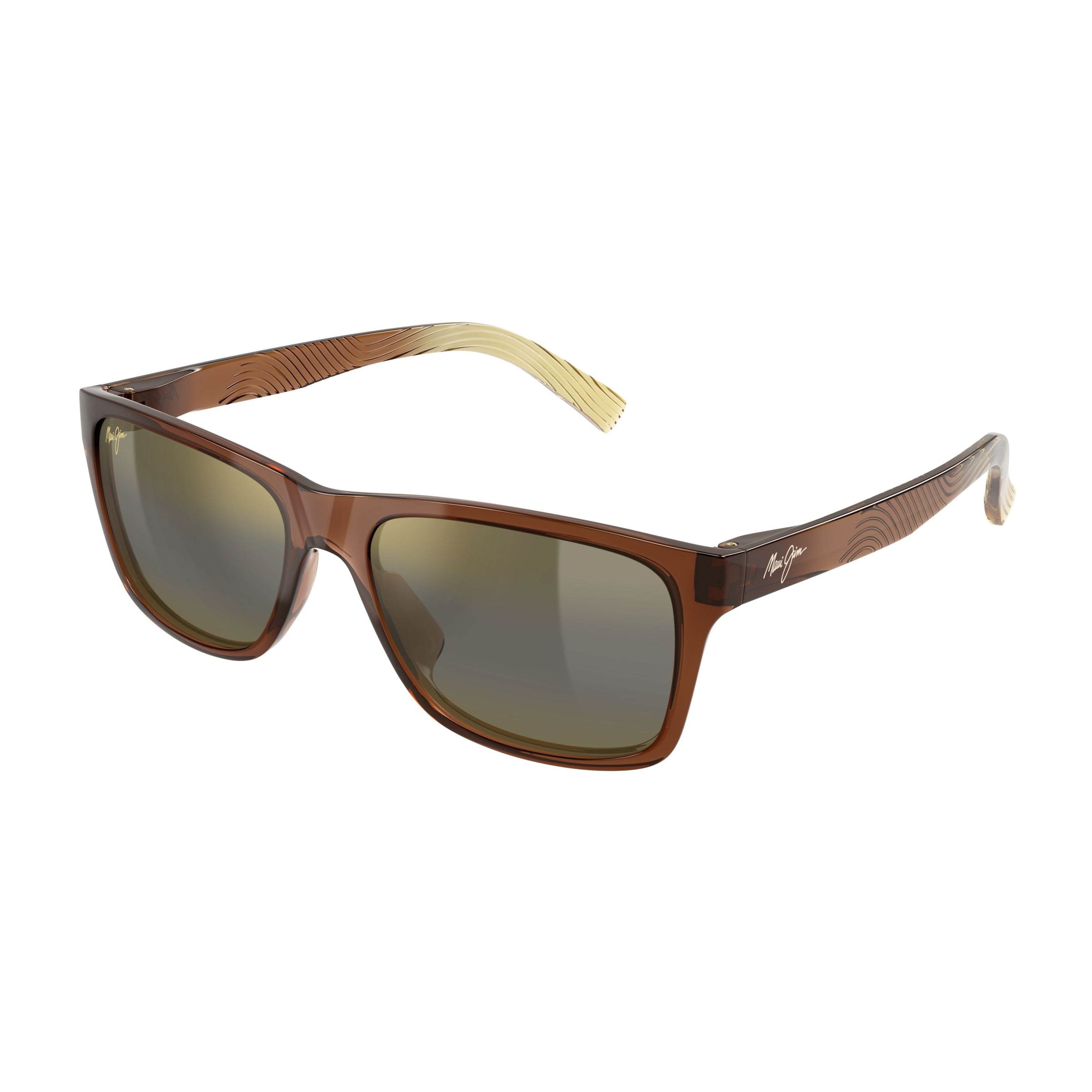 Kowelo Rectangular Frame Sunglasses with Glossy Brown Finish