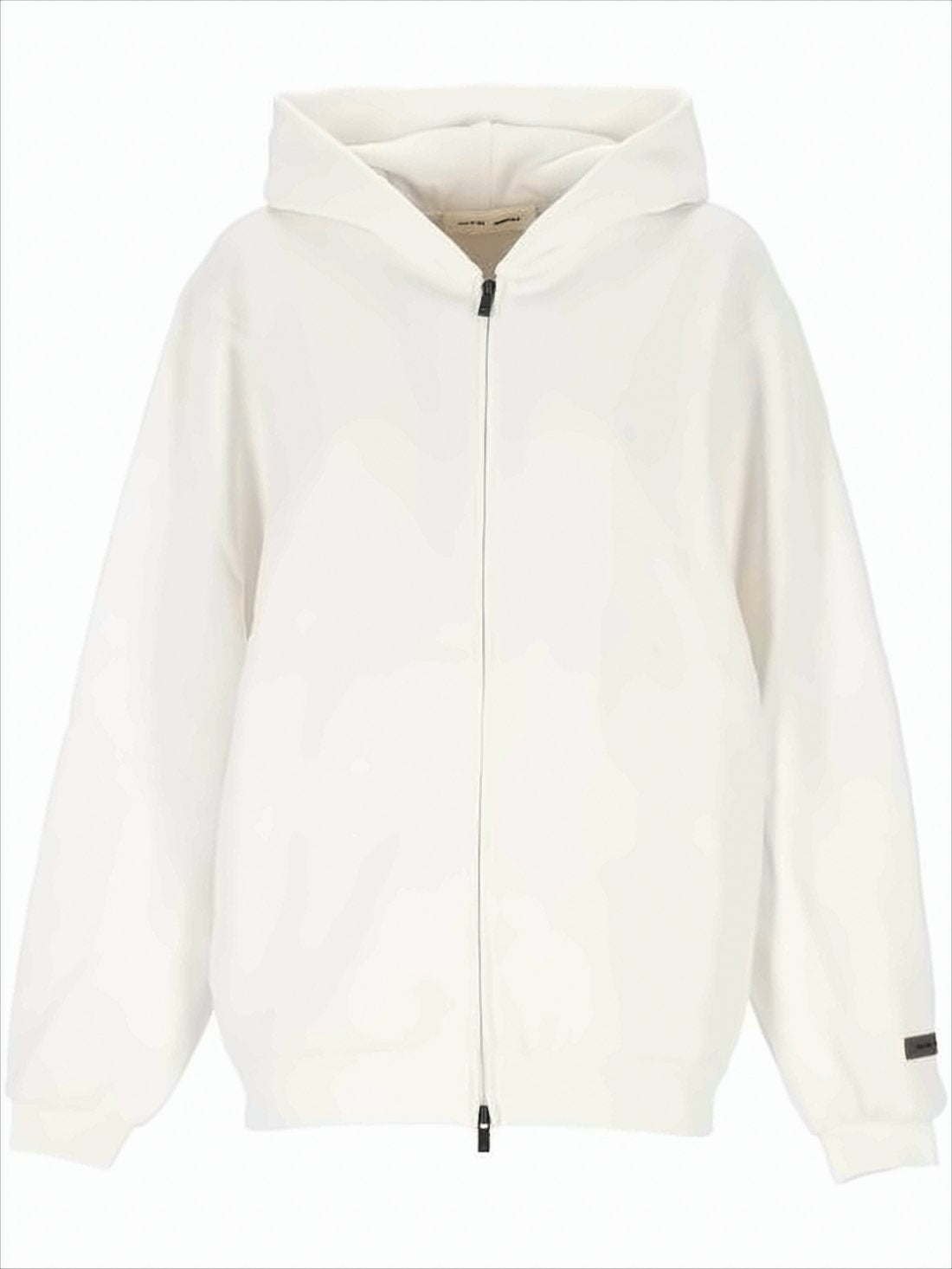 Minimalist Zip-Up Hoodie with Bold Back Text