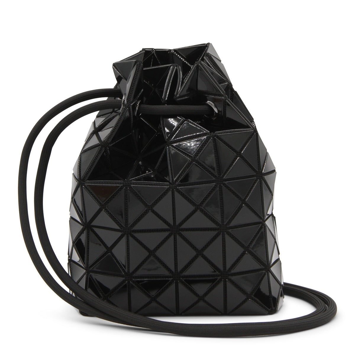 Glossy Black Geometric Pattern Bag