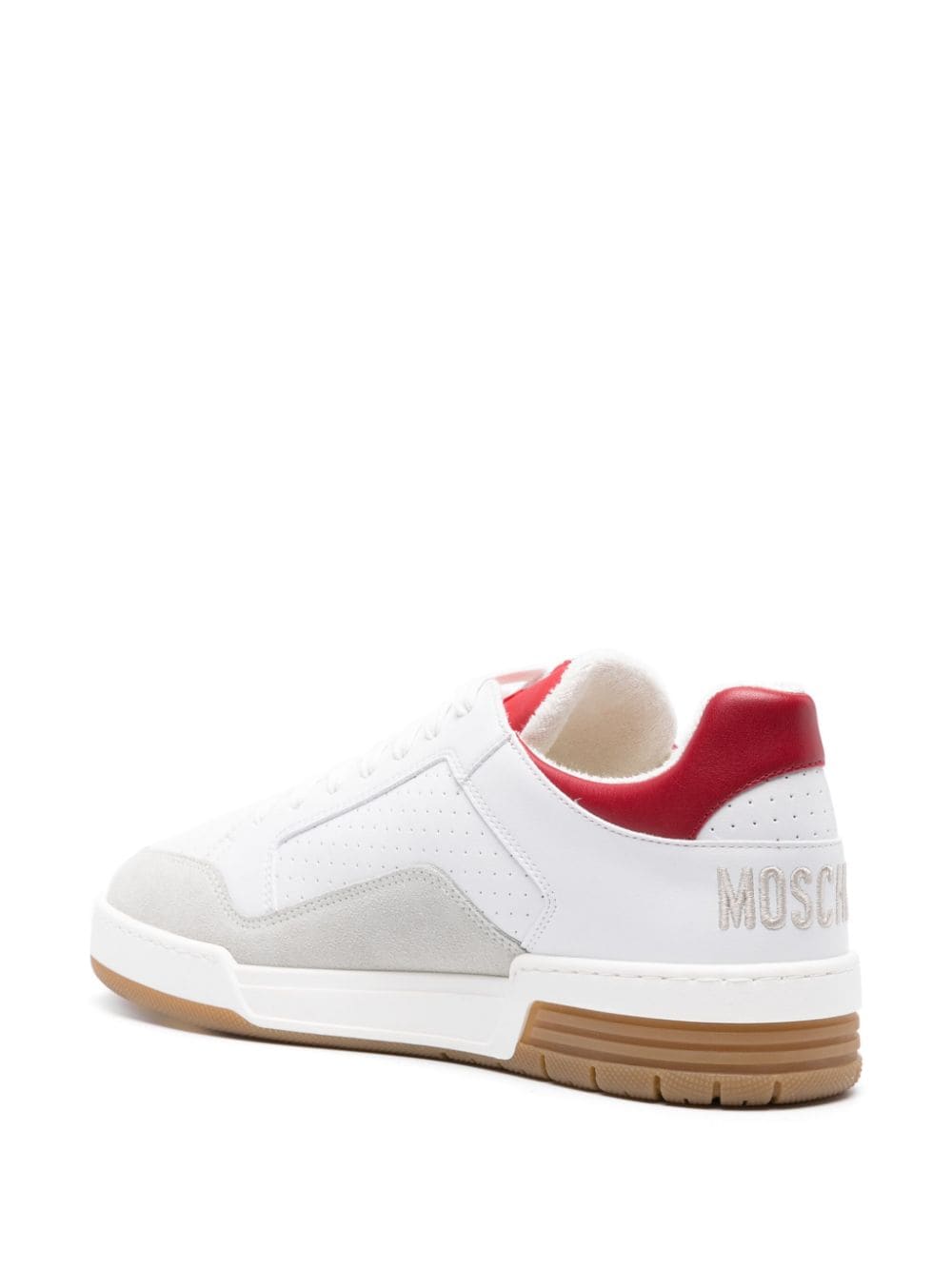 Perforated Calf Leather and Suede Sneakers