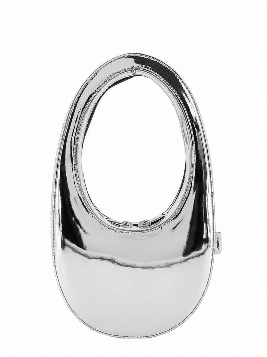 Rounded Silver Shoulder Bag