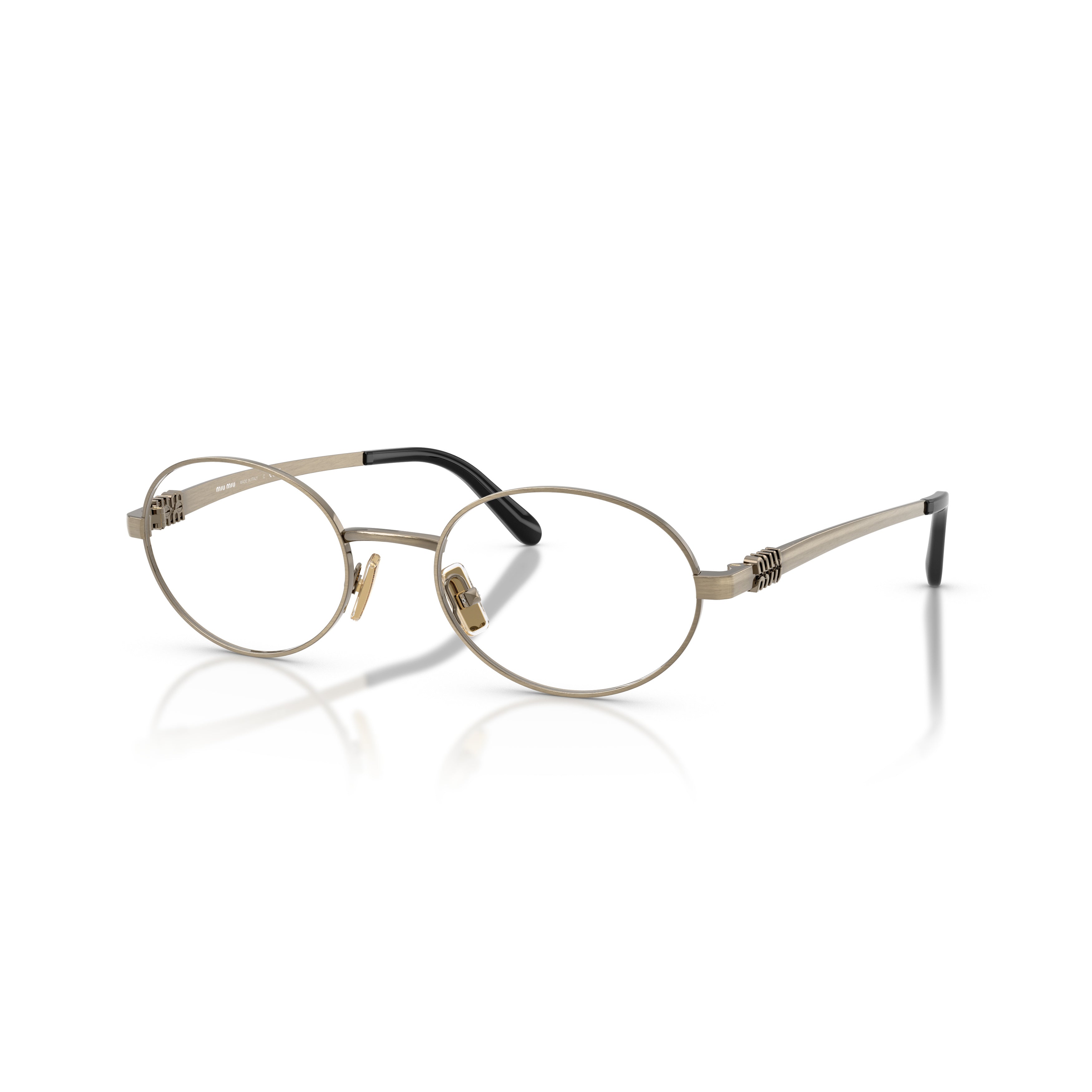 0mu 50zv Oval Gold Metal Frame Eyeglasses