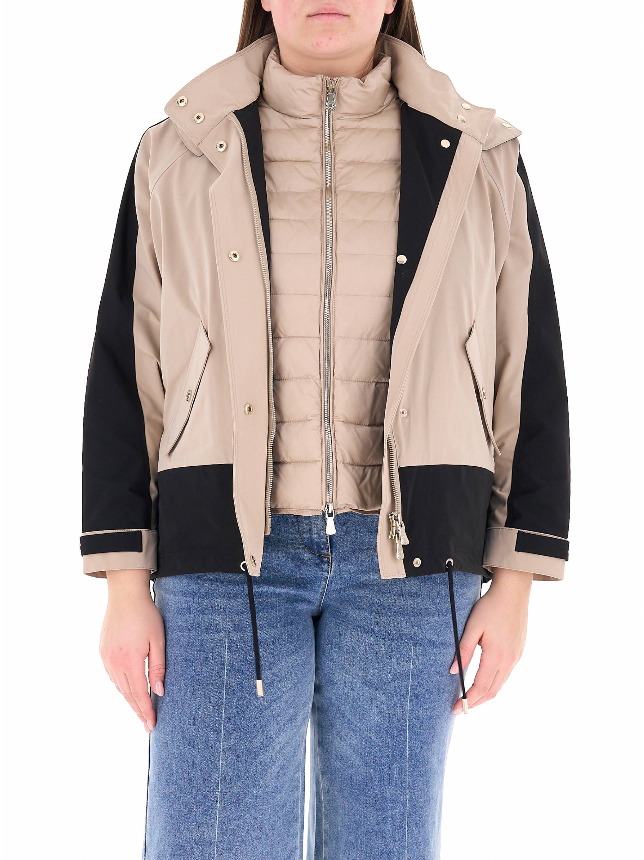 Caban Boxy Two-Tone Beige/Black Jacket