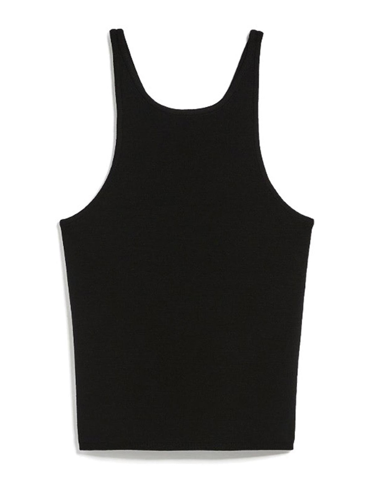 Fitted Black Sleeveless Tank Top with Scoop Neckline