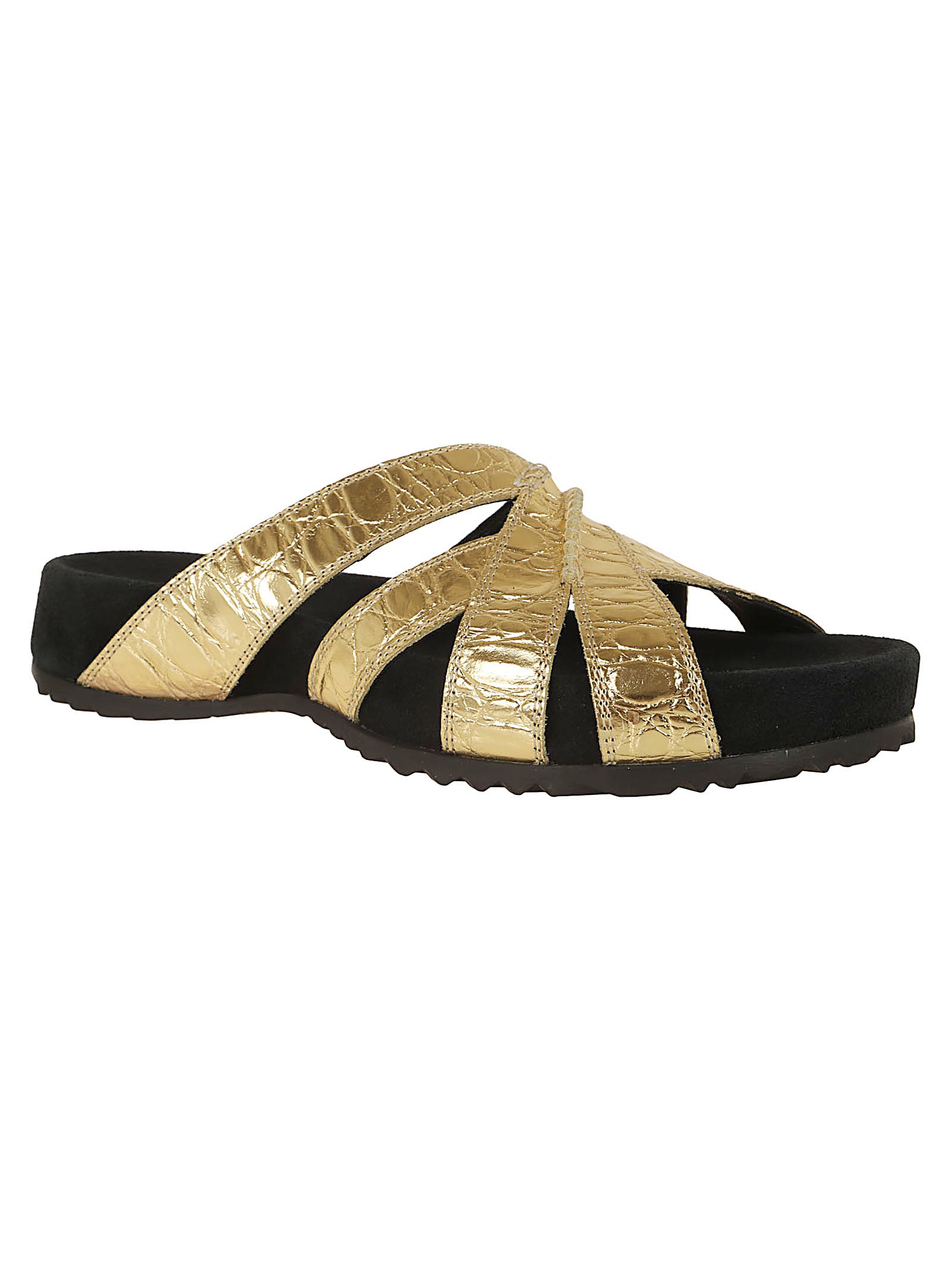 Interwoven Gold Calfskin Sandals
