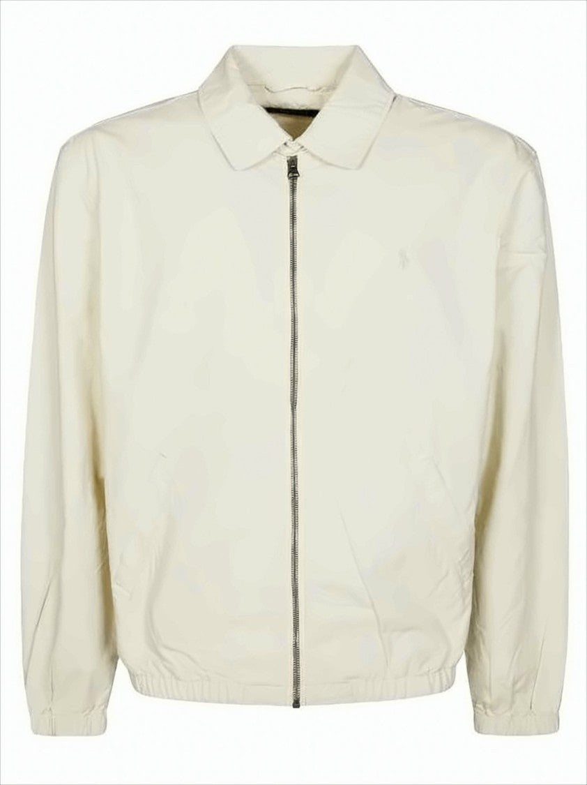 Lightweight Casual Jacket With Classic Collar And Subtle Embroidery