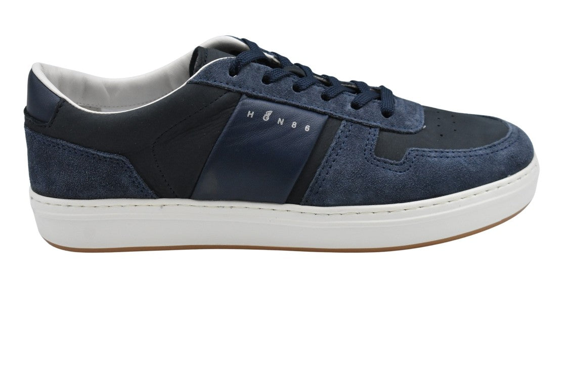 Textured Upper In Rich Blue Laced Sneakers