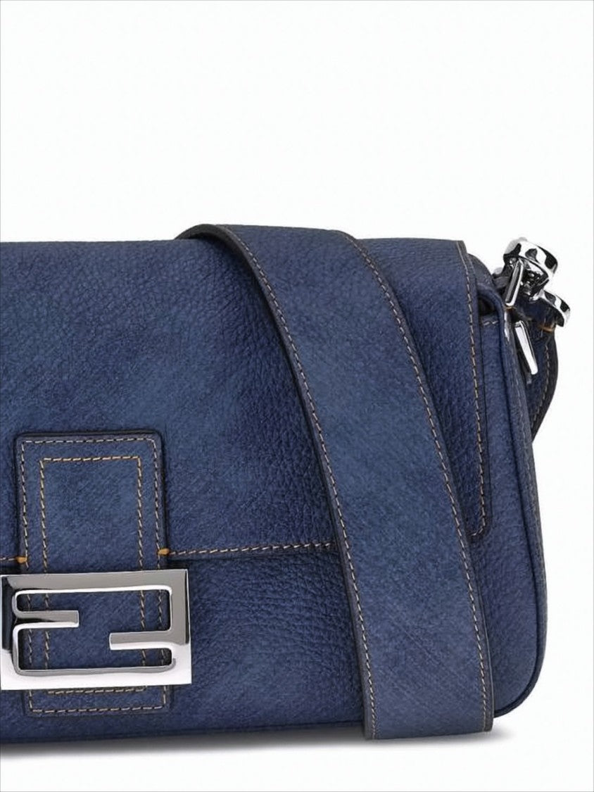 Textured Calf Leather Shoulder Bag With Adjustable Strap
