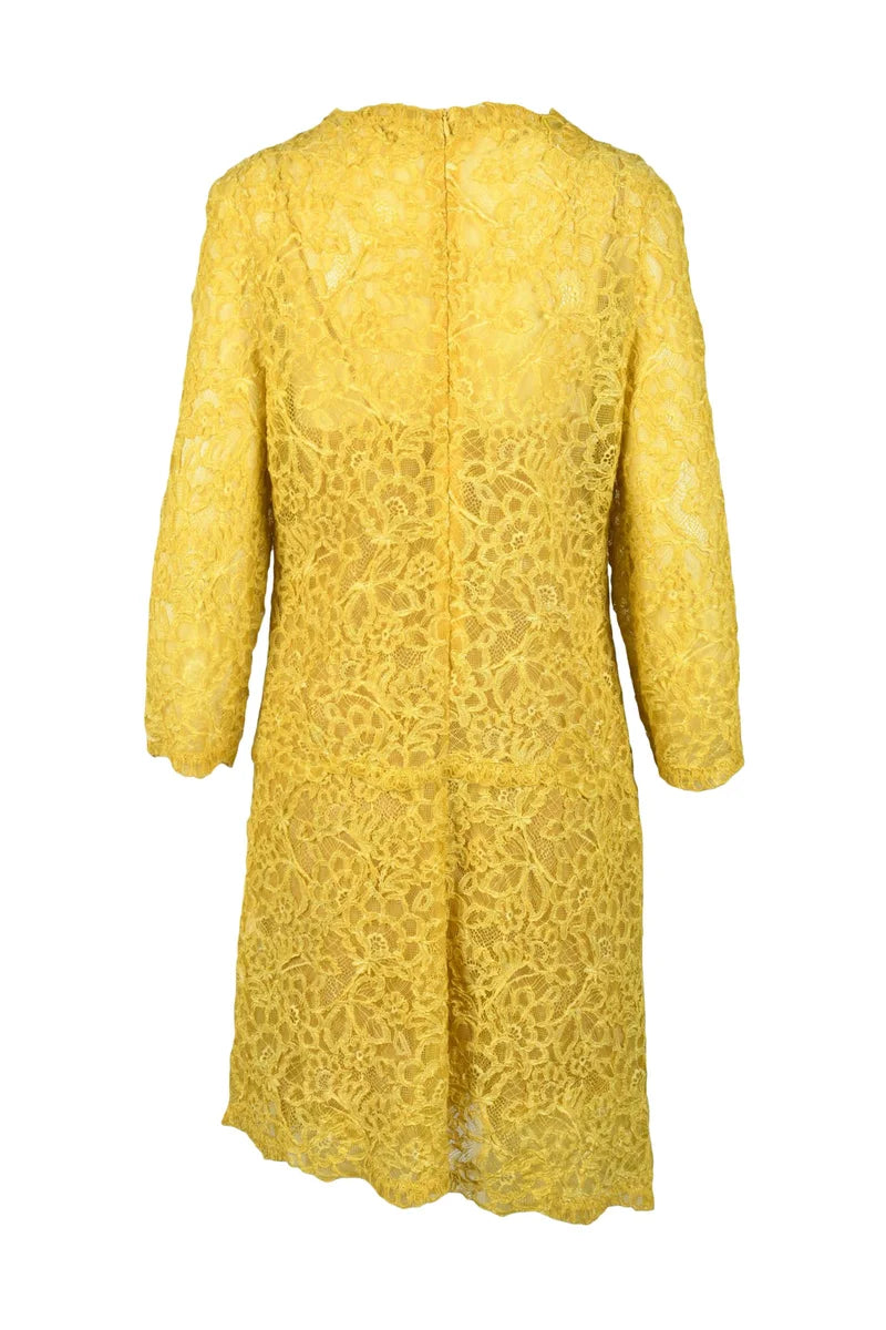 Lace Dress Cotton Polyamide Viscose - Yellow