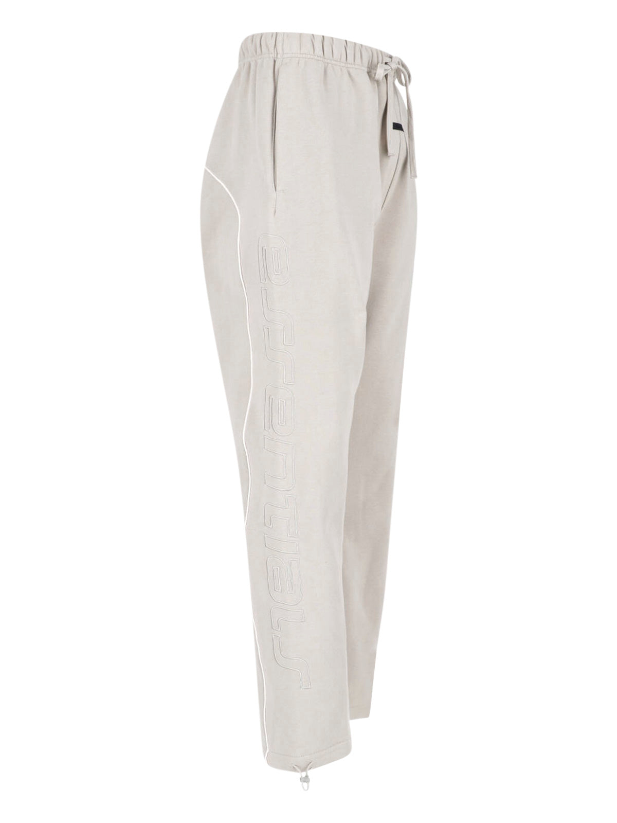 Beige Relaxed Fit Tonal Piping Trousers