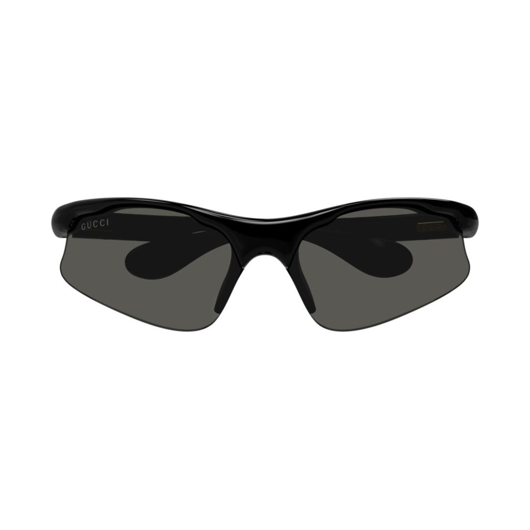 Wraparound Sunglasses with Glossy Black Frame