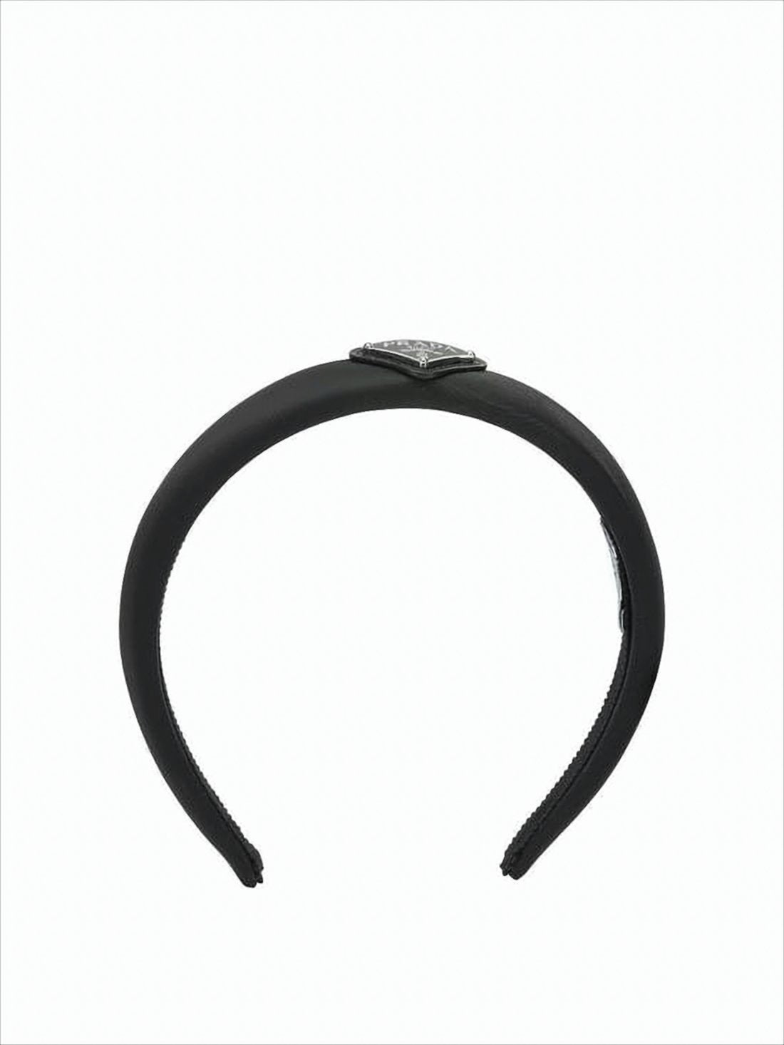 Padded Black Polyamide Headband with Triangular Logo
