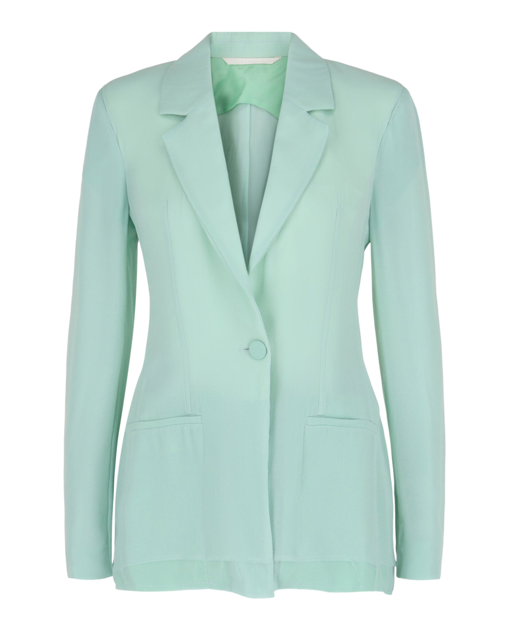 Single-Breasted Sheer Silk Blazer