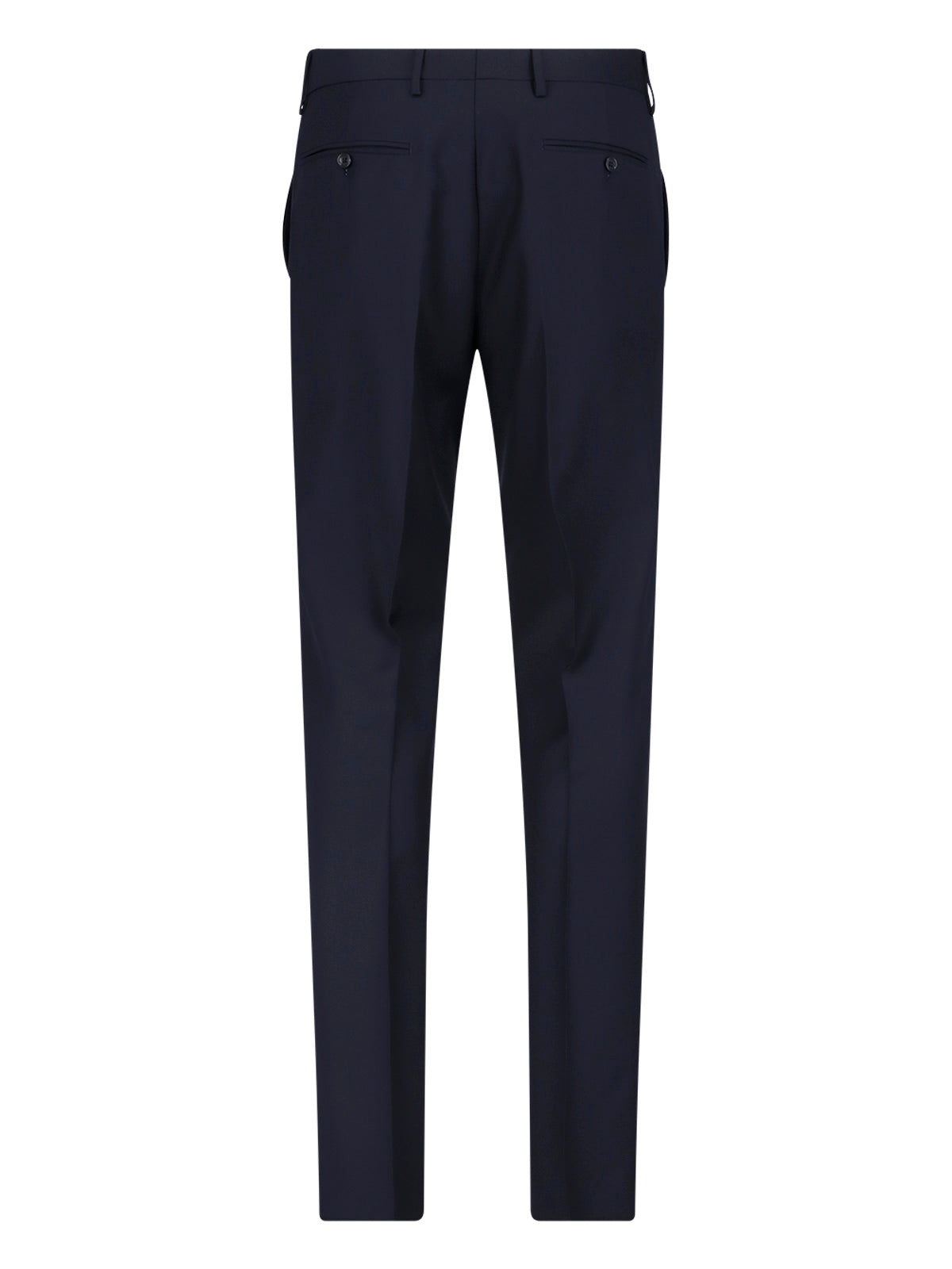 Navy Single-Breasted Peaked Lapel Wool Suit