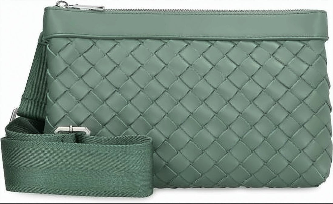 Woven Leather Crossbody Bag