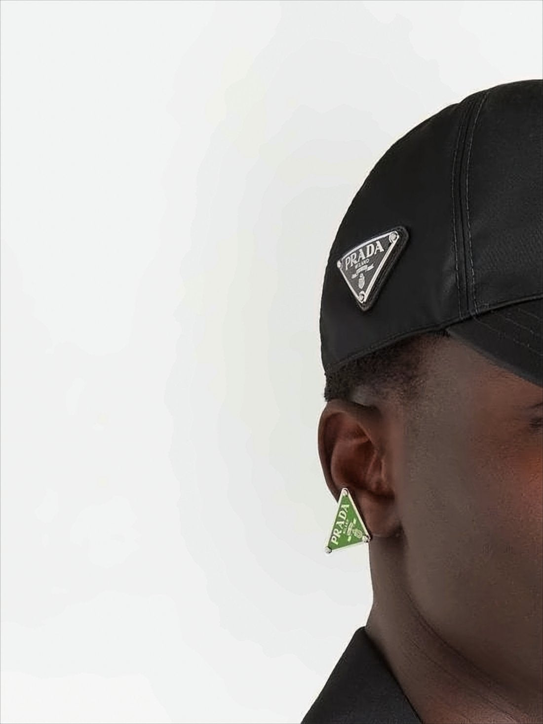 Structured Black Polyamide Cap with Subtle Logo Patch