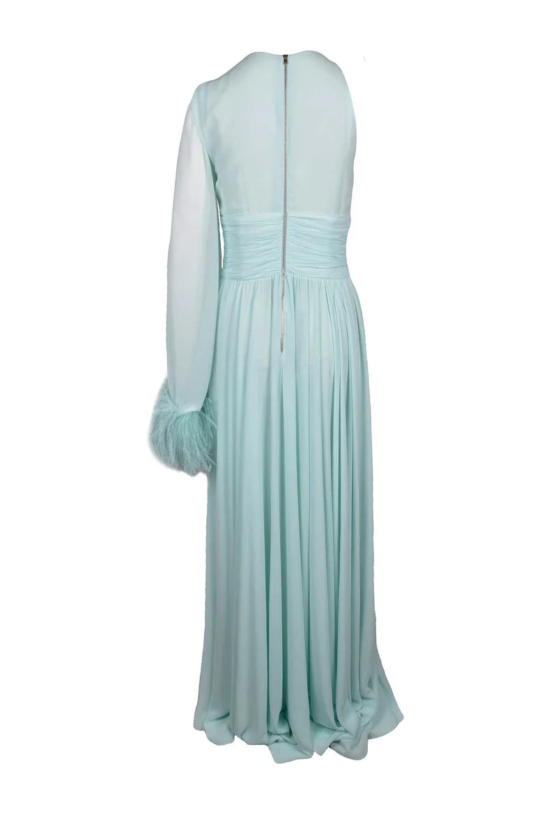 Long Dress Polyester - Aqua Green