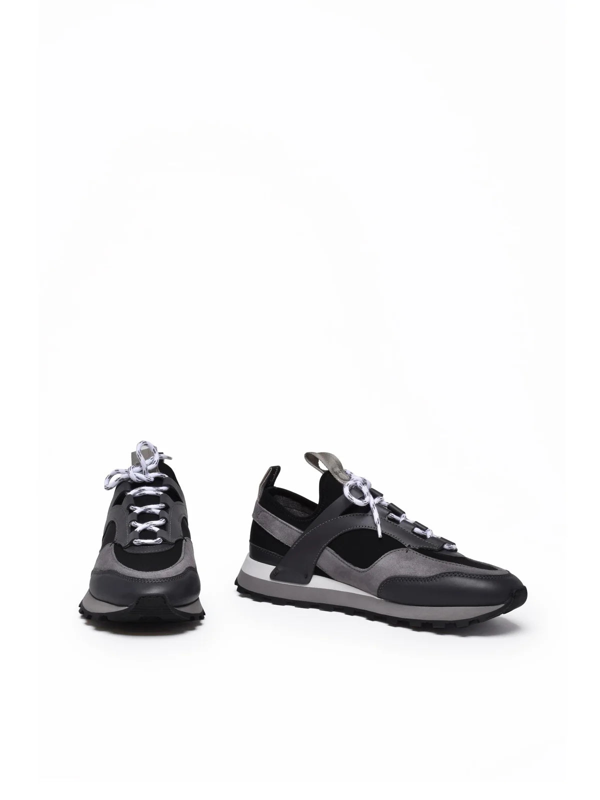 Indy Leather/Other Fibers Sneakers - Grey/Black