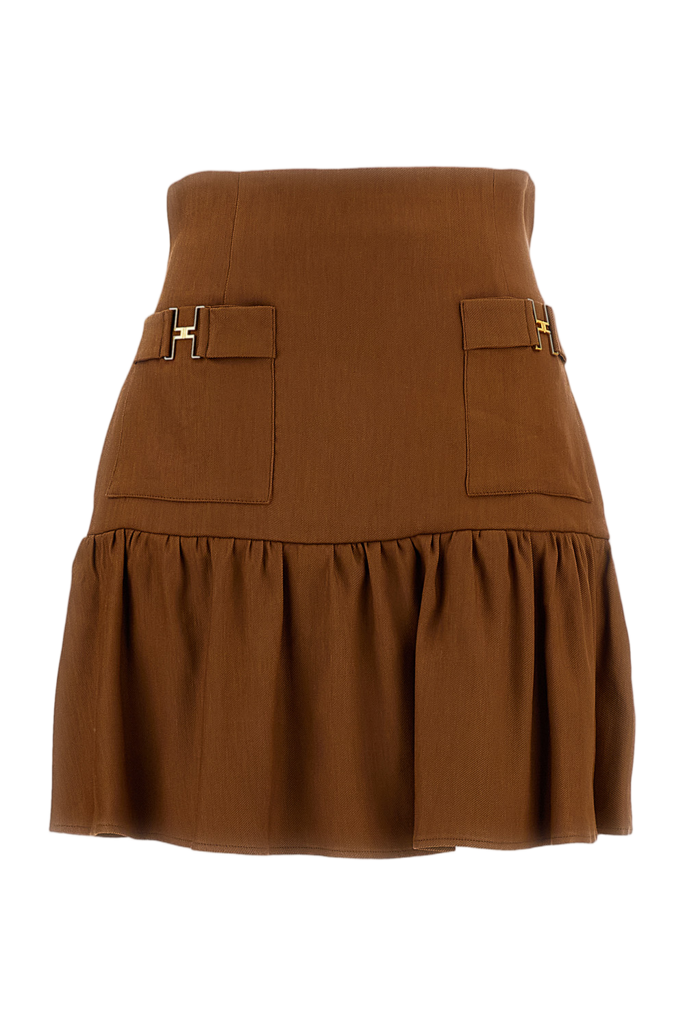 High-Waisted Mini Skirt with Gold Jewel Accents