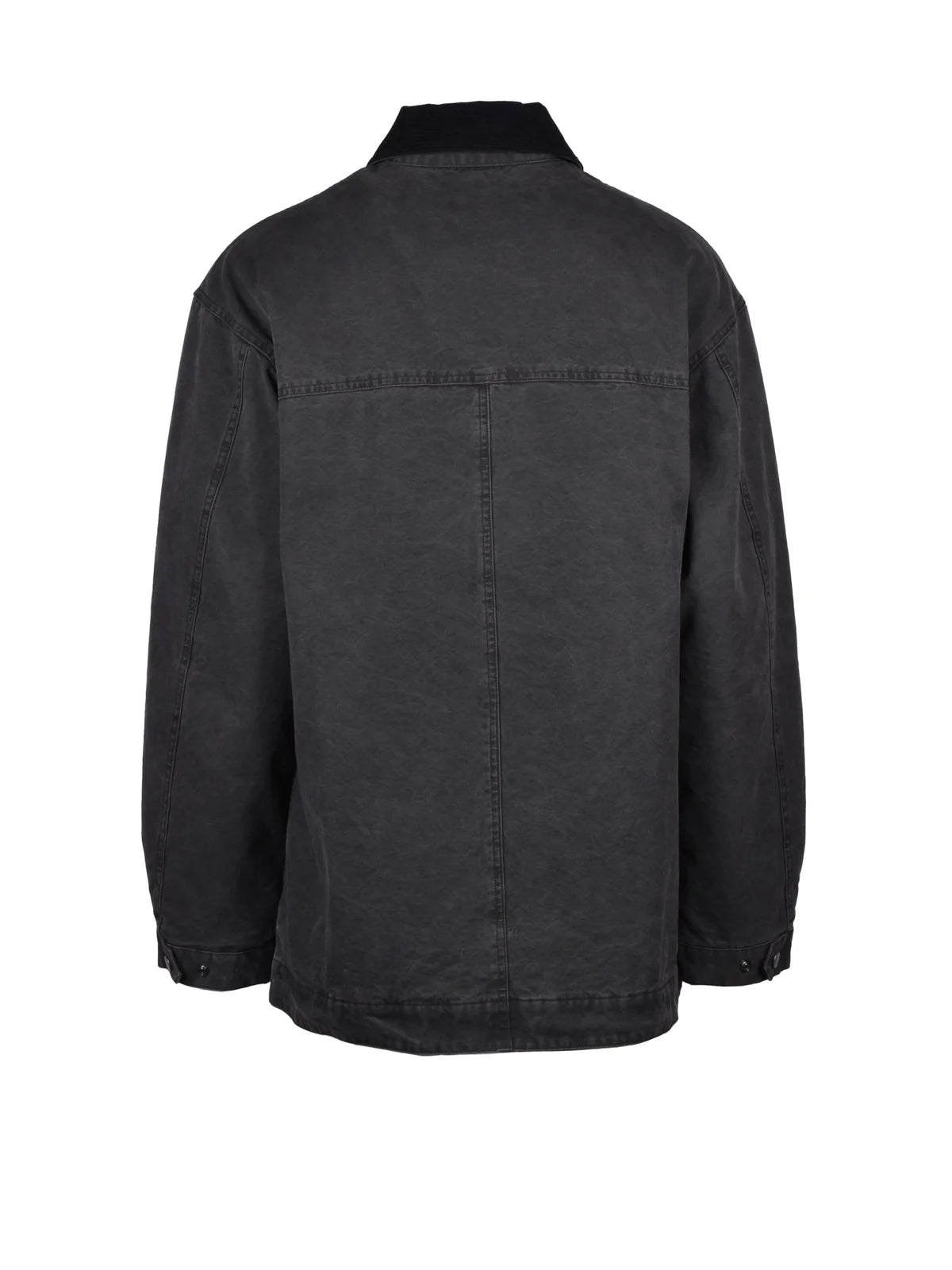 Mid-length Grey Overcoat with Quilted Interior