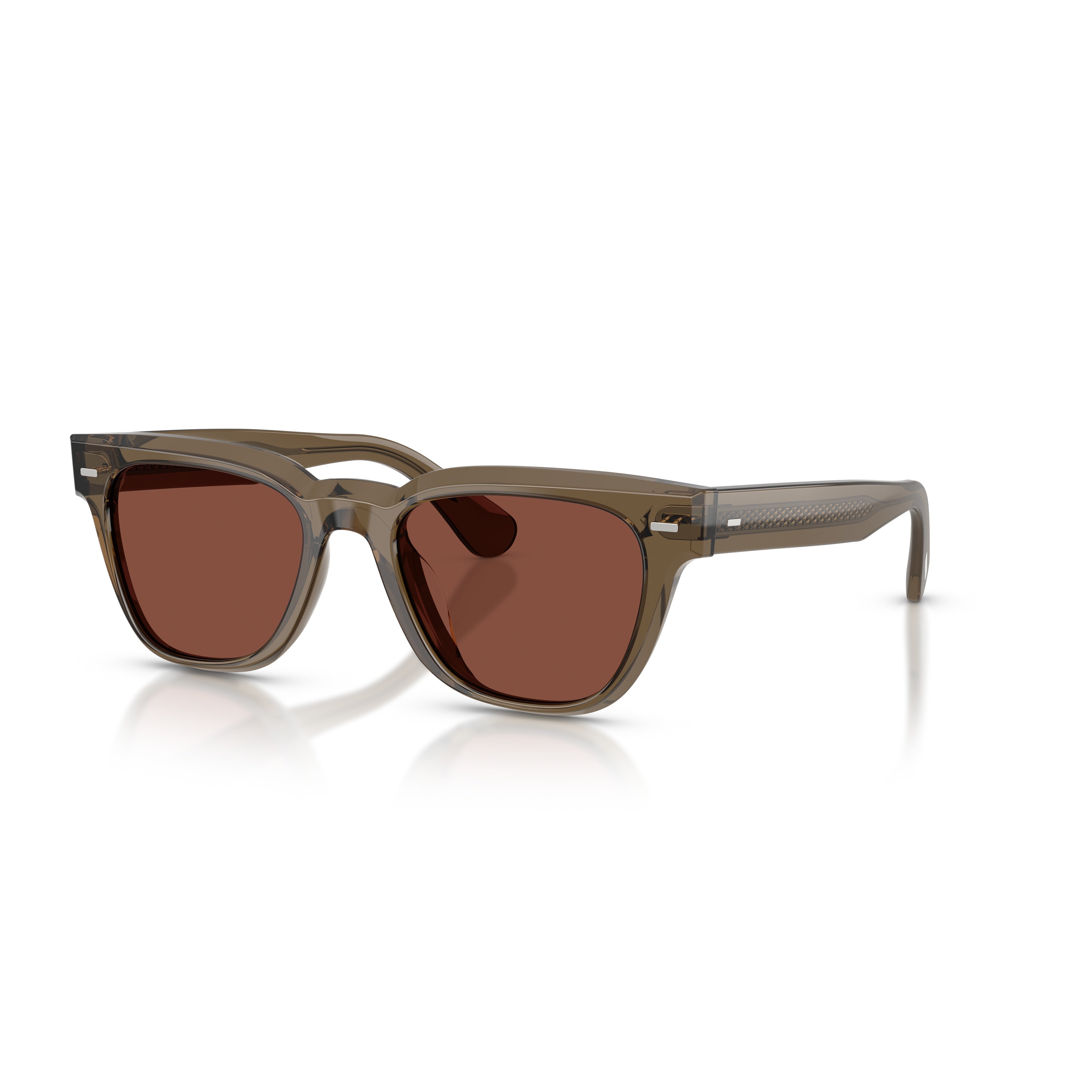 0ov5601su Translucent Brown Acetate Sunglasses with Textured Arms
