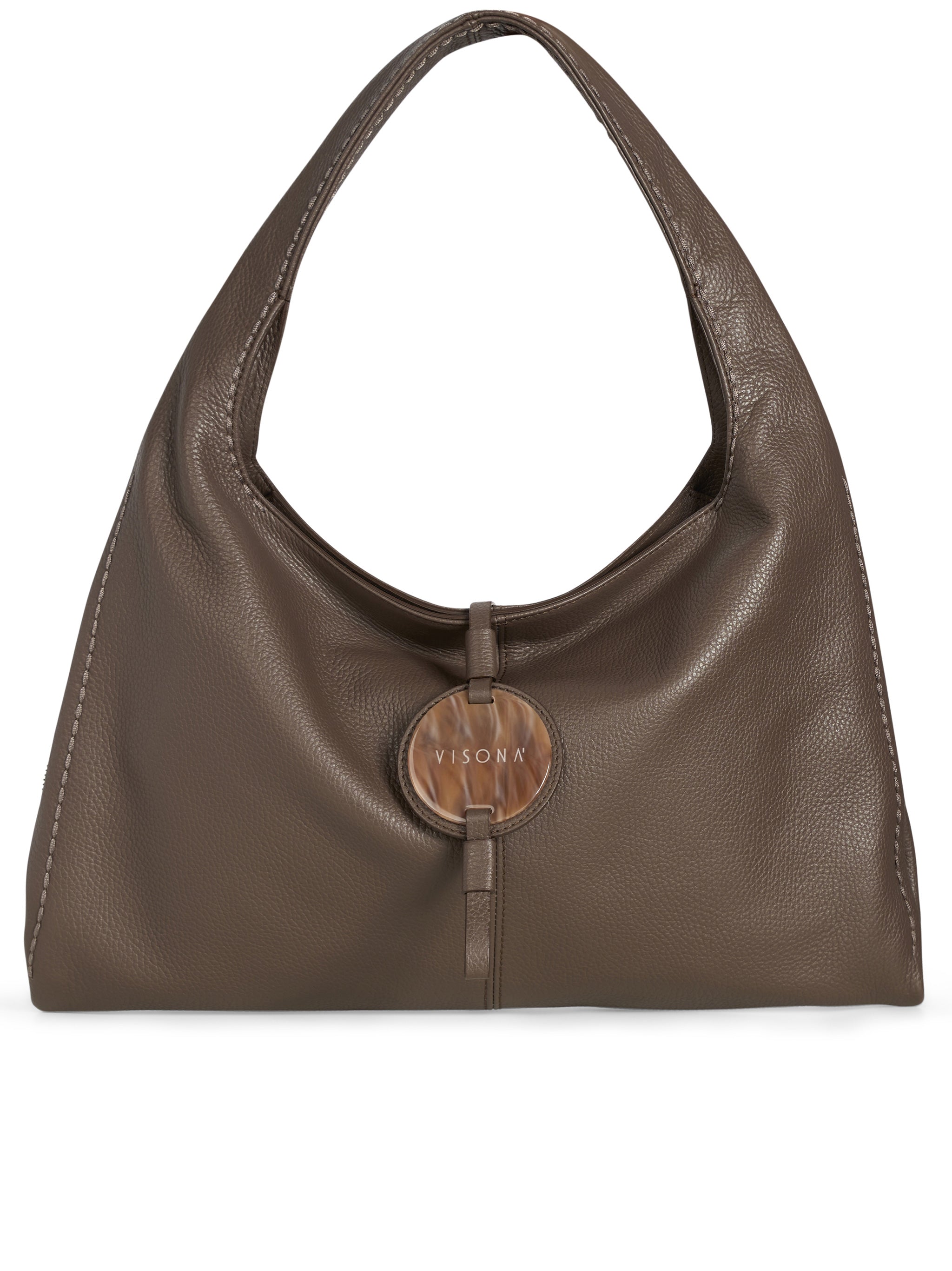 California Medium Pebbled Leather Shoulder Bag
