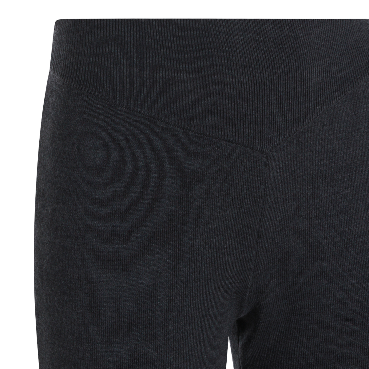 Straight-Leg Trousers with Ribbed High Waistband