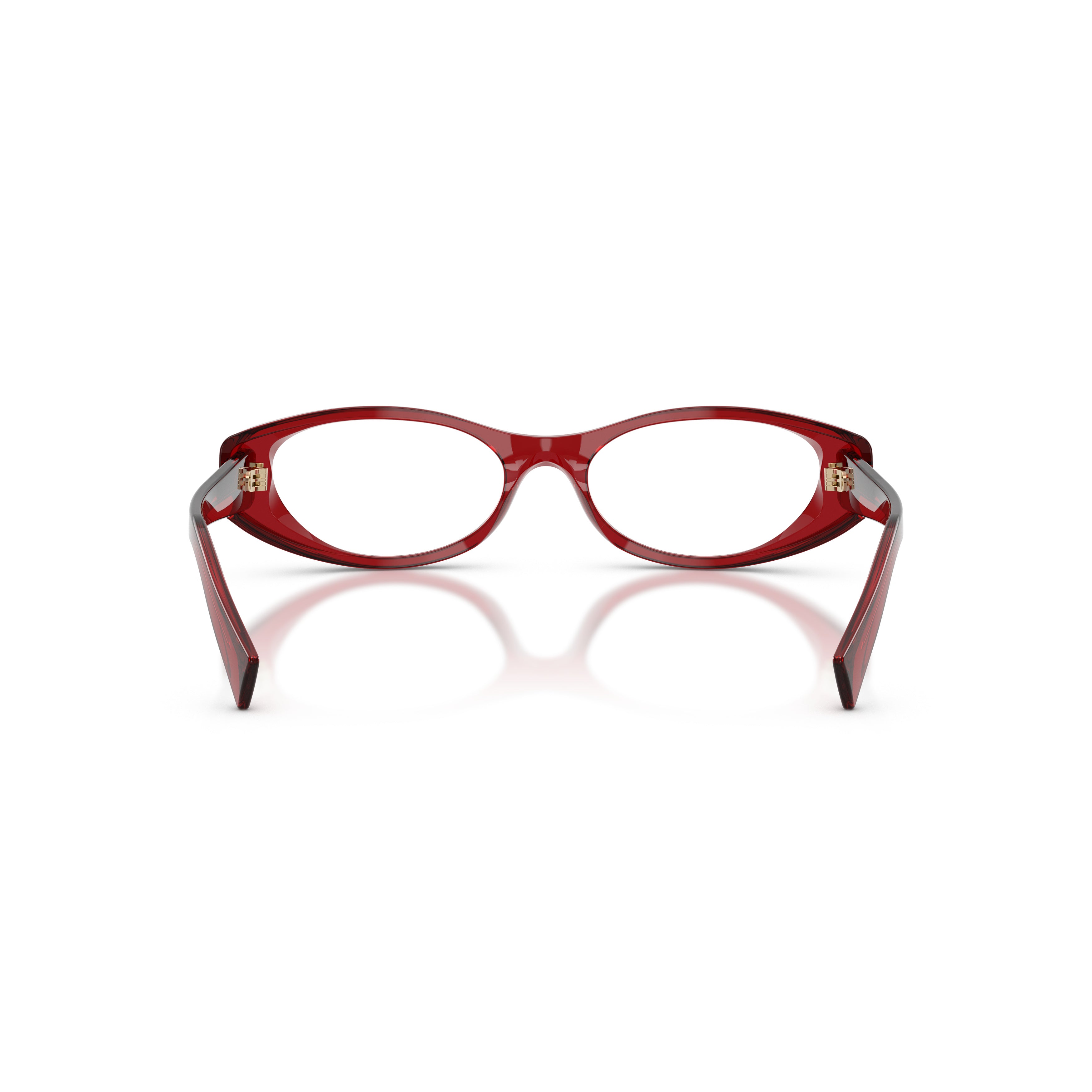 0mu 03zv Translucent Red Acetate Oval Frame Sunglasses