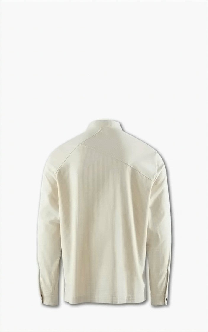 Minimalistic Long-Sleeve Shirt With Mandarin Collar And Concealed Placket