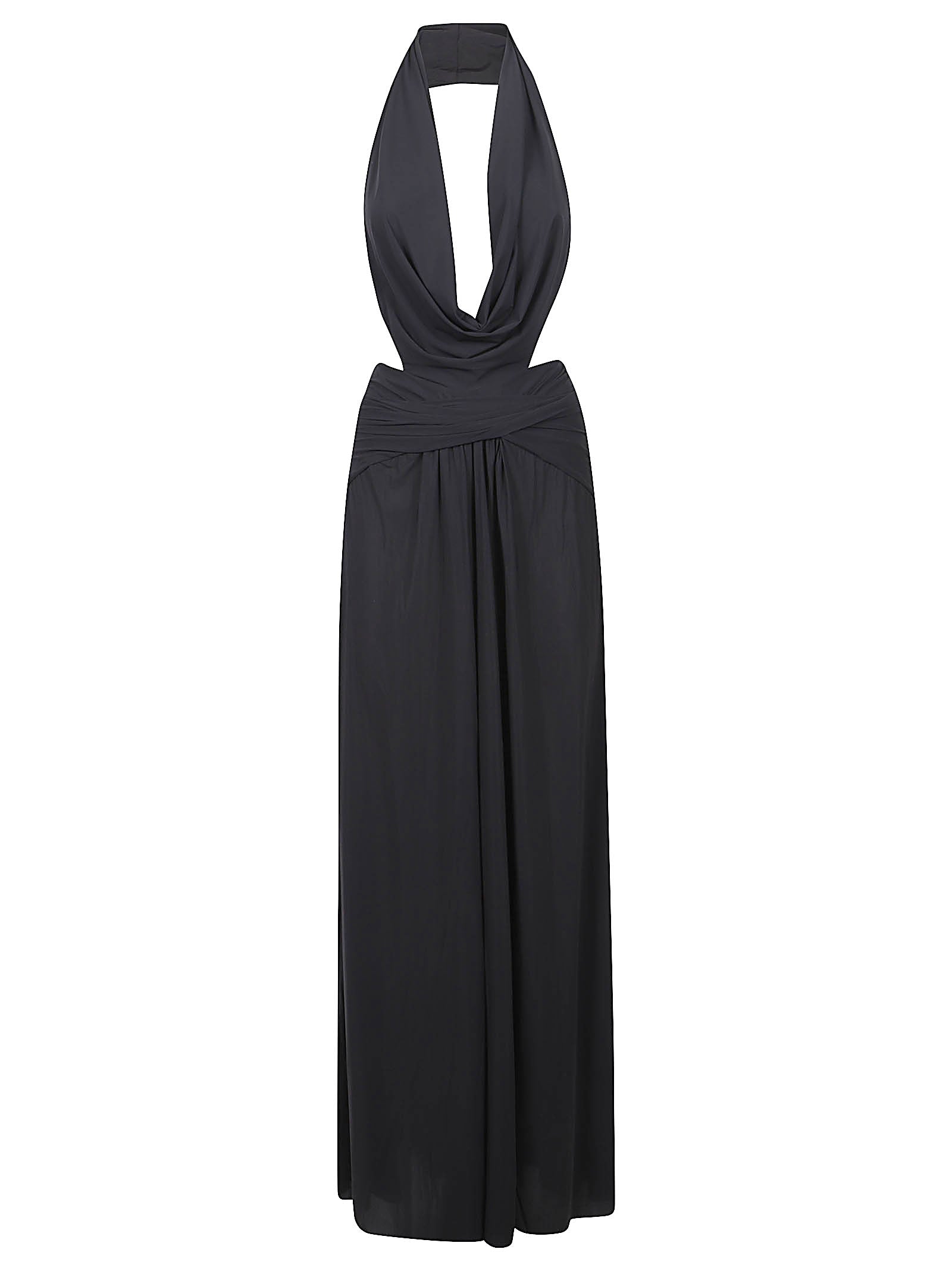 Halter-Neck Jumpsuit with Draped Neckline