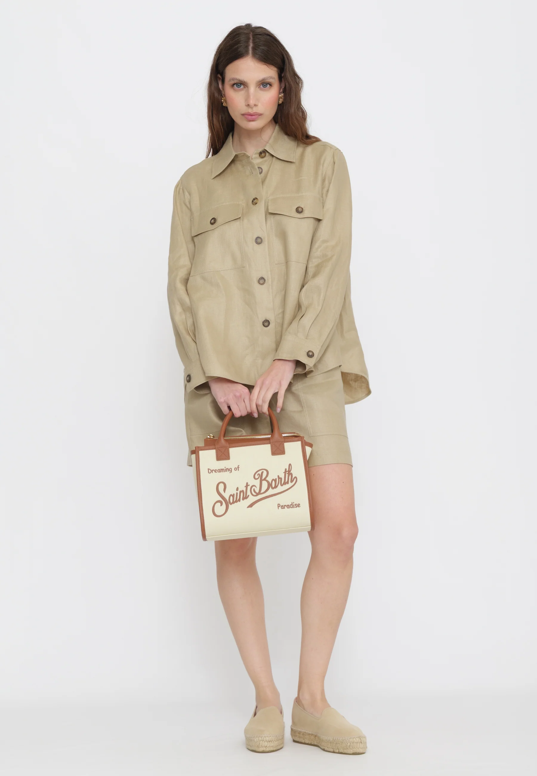 Rectangular Cream Canvas Tote Bag