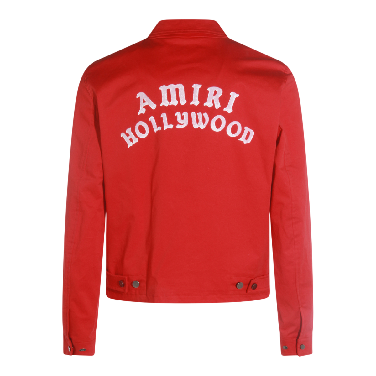 Red Casual Jacket with Embroidered Details