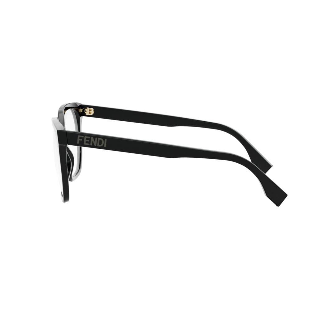 Fe50087i Oversized Black Plastic Square Frame Eyewear