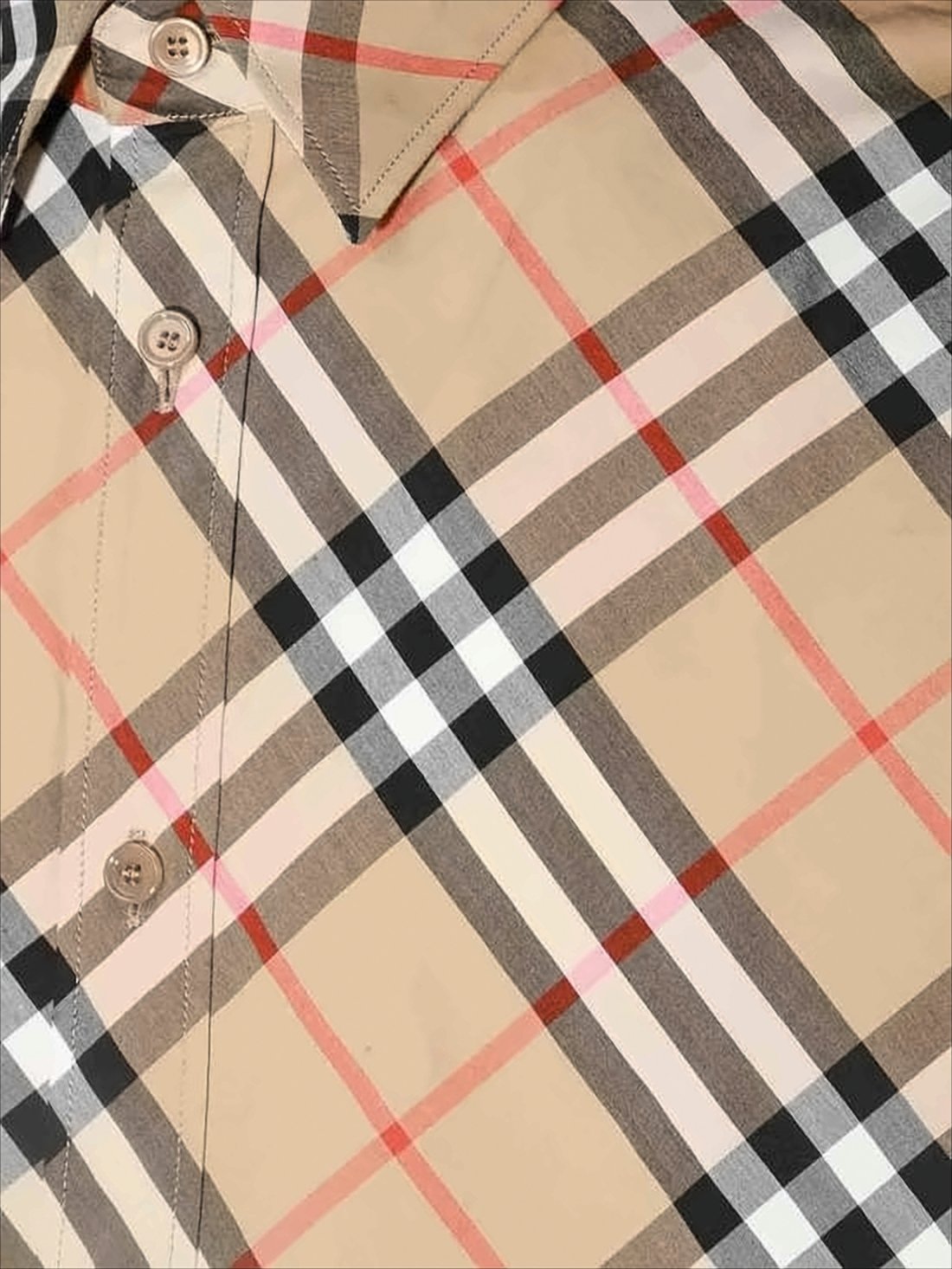 Beige Classic Check Long Sleeve Shirt