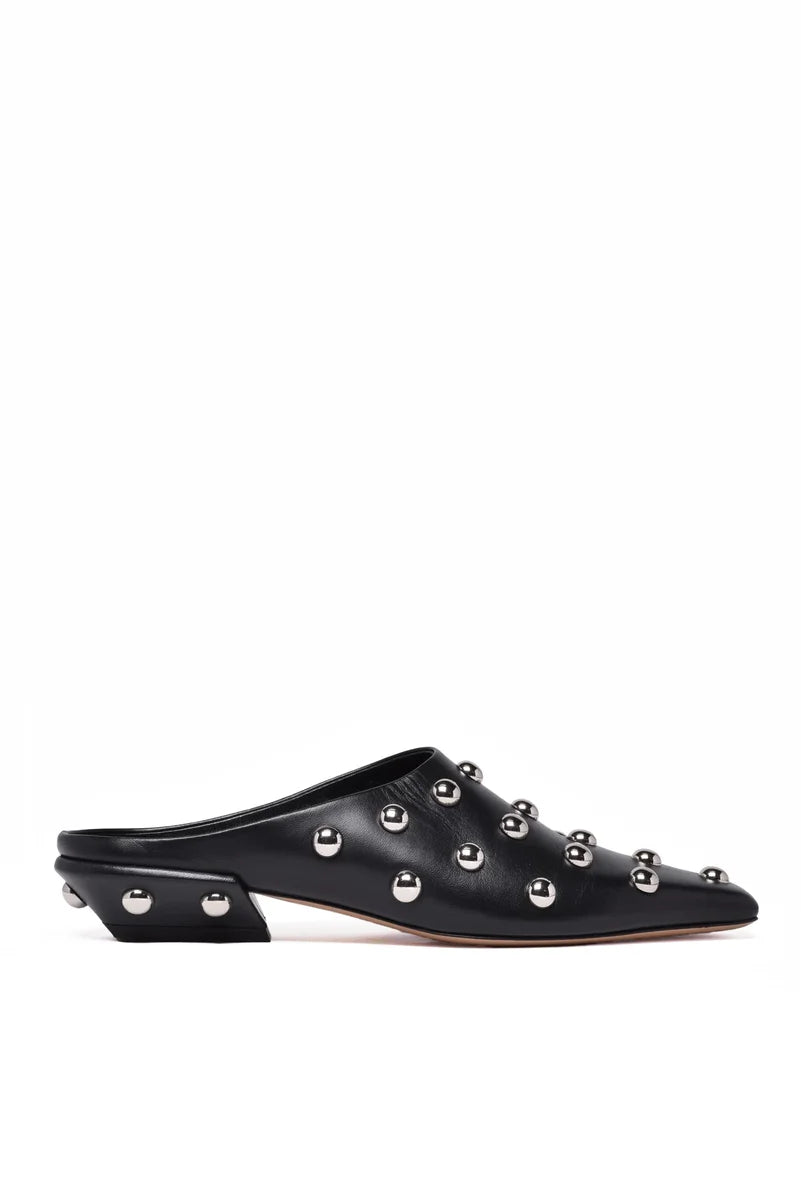 Pointed-Toe Black Mules